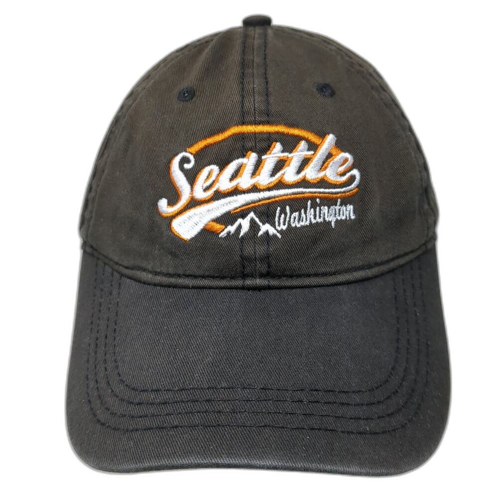 Seattle Washington Slideback Baseball Cap Black One Size Embroidered